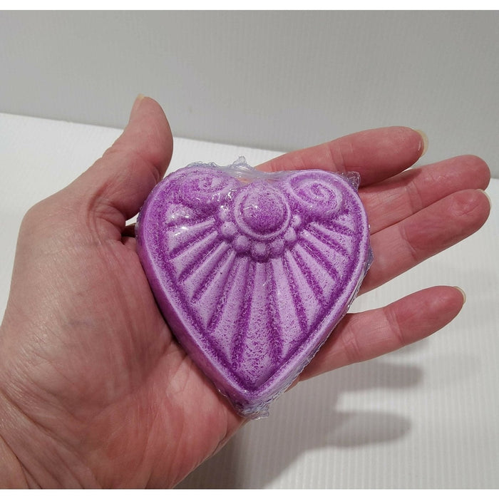 Handmade Soap - Heart Shaped - Purple - Rose Geranium Fragrance - Gift Box - No Palm Oil - Vegan Friendly - AMD Touring